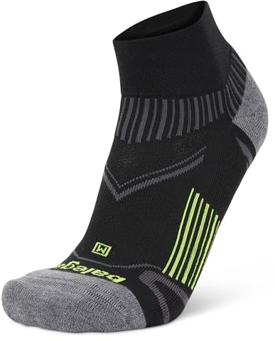 Balega Enduro Arch Support Performance Quarter Athletic Running Socks, Moisture-Wicking, Breathable, Cushioned Comfort, Ergonomic Fit, Ideal for Running and Sports, Black - Small (UK Size 4-7)