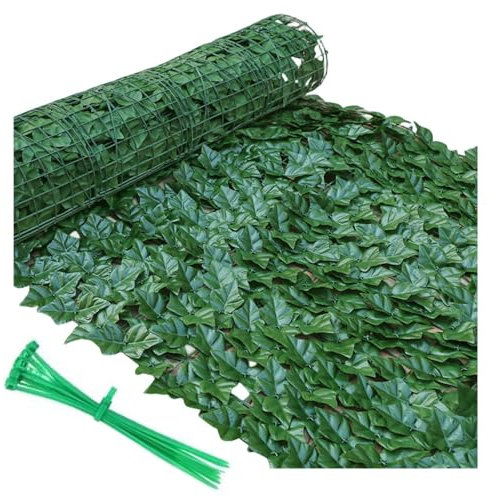 Clôture De Jardin De Feuilles Artificielles,Haie Artificielle Extensible sur Treillis, Jardin Brise Vue Cache Vu Jardin Brise Vue Eventail Balcon(Size:1.5x20m/4.92x65.62ft)