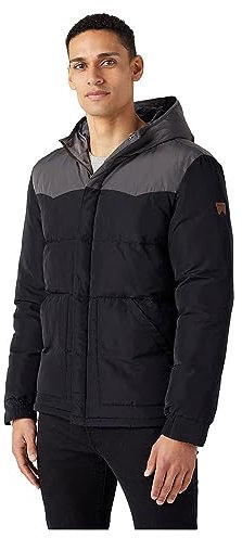 Wrangler Men's Puffer Jacket, Black, L