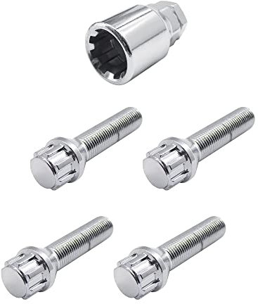 SIMONI RACING BRA/70 Kit 4 pernos antirrobo - Tornillos antirrobo para ruedas llave 17-19 M14x1.5 Longitud 50 mm