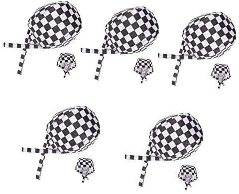 DOITOOL 5st Koch-turban-hut Schädel-kopf-kappe Beanie-bandanas Backen Hut Mütze Restaurant-kochmütze Food-service-haarnetz Biker-kopfbedeckung Haarnetz Kochen Segeltuch Bäcker Drucken Mann