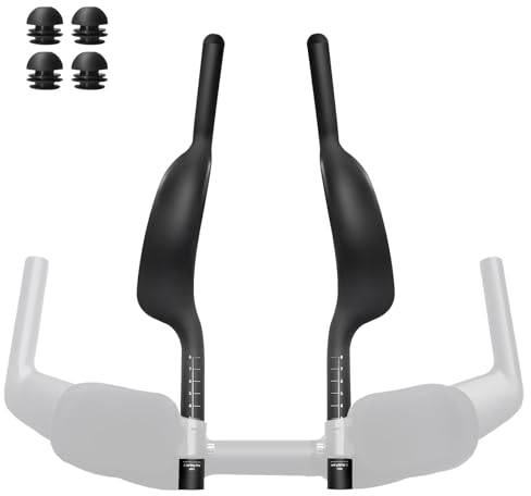 Joxvizx Carbon-Armlehne für Fahrrad, Aero, Lenkerverlängerung, Triathlon, Trial, Fahrradlenkerenden, Bullhorn-Lenkerteile, 22,2 mm, für MTB, Mountainbike, Rennrad, schwarz, matt (ohne Loch)