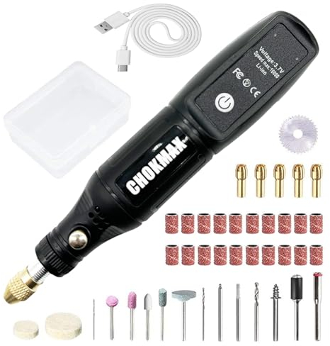 CHOKMAX Mini Multifunktionswerkzeug, 3.7V Akku Mehrzweckschleifmaschine mit 42pcs Zubehör Electric Rotary 16000rpm Speed DIY Grinder für Polieren, Reinigen und Gravieren