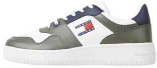 Tommy Jeans TJM Retro Basket ESS Cupsole Sneaker, Herren, Grün (Deep Woods), 42 EU