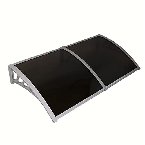 Vordach für Haustür DIY-Türüberdachung für den Außenbereich, Veranda-Dachüberdachung, Balkongarten-Haustürüberdachung, UV-Regen- und Schneeschutz-Fenstermarkise, Bogenhalterung, mit Zubehör, braune E