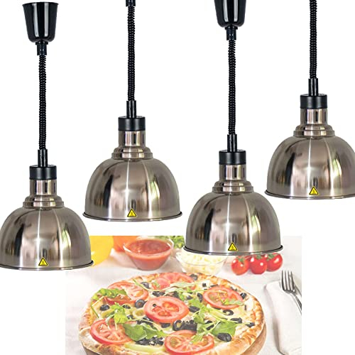 Lebensmittelwärmelampe, Lebensmittelwärmelampenwärmer, Buffet-Küchenheizlicht, Catering-Zubehör mit 60–180 cm einziehbarem Federdraht, Restaurant-Kronleuchter, damit Kunden warme Speisen genießen