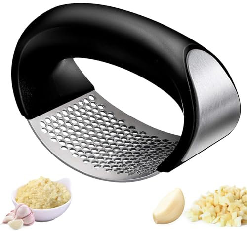 304 Food Grade Stainless Steel Garlic Crusher - Rocker Metal Garlic Mincer