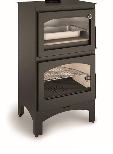 TJ - Estufa con Horno de leña Modelo DARRO. 7,2 kW Potencia Nominal, 178 kg, Apto para 250 m²