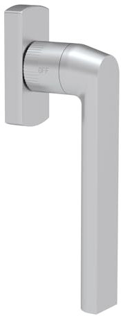KARATINTL Poignée de porte de fenêtre verrouillable en une seule pièce - Longueur de tige : 35 mm - Compatible avec toutes les fenêtres et portes de balcon courantes - Argenté