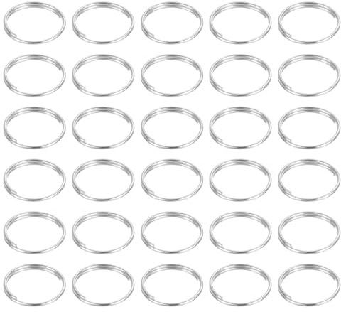 QUARKZMAN Lot de 100 anneaux fendus à double boucle de 12 mm, connecteurs ronds, petits anneaux de porte-clés nickelés pour loisirs créatifs, argent