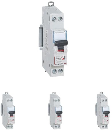 Legrand - Disjoncteur Phase + Neutre - 10A - bornes à vis - 1 module (Lot de 4)