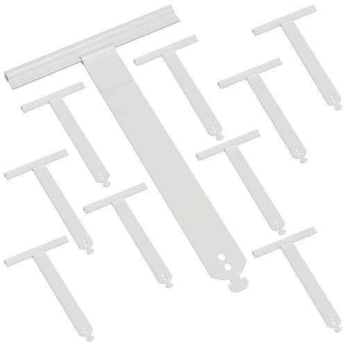 Zalava Lot de 10 Attache Tablier Souple Volet Roulant en Acier Laqué pour Lame 8mm,L168 Attache Tablier Quart de Tour Compatible avec Tube Octo,Deprat,ZF,Hexa,Ressort de Suspension à Clipper/Visser