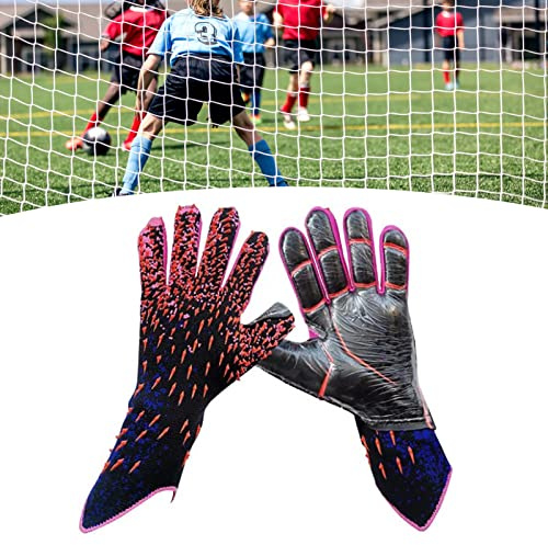 Depisuta Fotbollsmålvaktshandskar Slitstark Latex Antisladd med Starka Grepp Palmer för Barn Pojkar, Utmärkt Prestanda för Match eller Träning (Storlek 10 (ID 19,8 mm / 0,78 tum C 62,1 mm / 2,44)