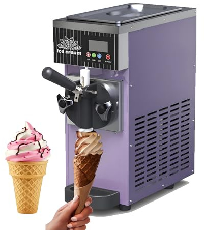 LMYYDES Sorbetière Professionnelle de comptoir, 450 W, 3,5 L, Machine à crème glacée Molle, yaourtière avec Nettoyage Automatique pour yaourts, sorbets, Glaces et Boissons, 51 x 20 x 40 cm Purple