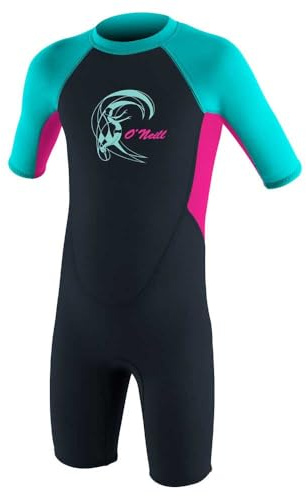 O'NEILL 2025 Enfants Reactor-2 2mm Back Zip Shorty Combinaison Néoprène 4867G - Slate/Berry/Light Aqua