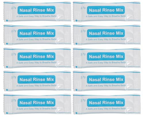 HEATSHAKING Nasal Rinse Salt Packets 2.7g X 40 Boxed Instant Soluble Saline Mix No Iodine Finely Ground Nasal Cleaning Salt for Sinus Care and Nose Cavity Protection