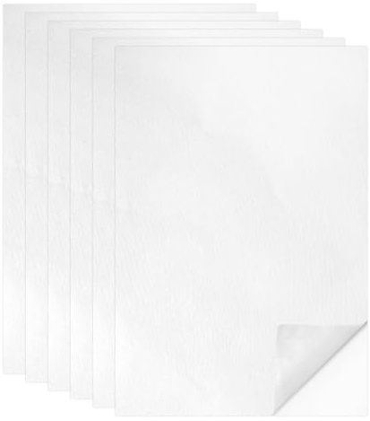Psiriol 6Pcs A4 Sticky Water Soluble Embroidery Stabilizer Paper, Stick and Stitch Embroidery Stabilizer Print Stabilizer, Backing Transfer Paper Film Wash Away for Hand & Machine Embroidery