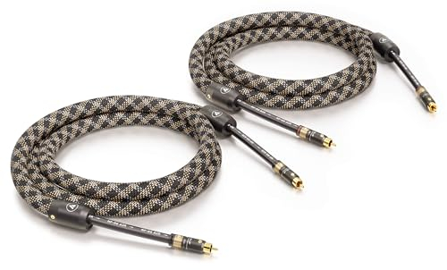 VIABLUE NF-S6 AIR Silver Cinchkabel * Analog/NF/Referenz * Audiokabel * 6-Fach Abschirmung * Versilberte OFC Litzen * Airpipes * T6s Cinchstecker/RCA* NF-AIR Splitter * 1 Paar * 150 cm * 1.5 m