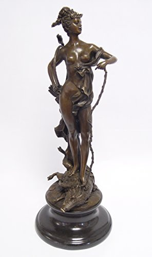 Moritz bronsfigur bronsfigur staty skulptur Diana jägare vildsvin galt H 47,5 cm