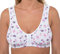 Orchid Womens Stretch Soft Cotton Non Wired Front Fastening Comfortable Bra (44, White Floral)