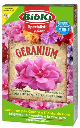 Bioki Geranium Fertilizante específico para geranios y Plantas florecientes