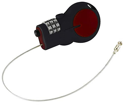 Lewis N. Clark LOC88RED Cadenas et antivol de vélo approuvés par la TSA pour bagages + voyage, configurez votre combo avec câble en acier rétractable de 76,2 cm, rouge