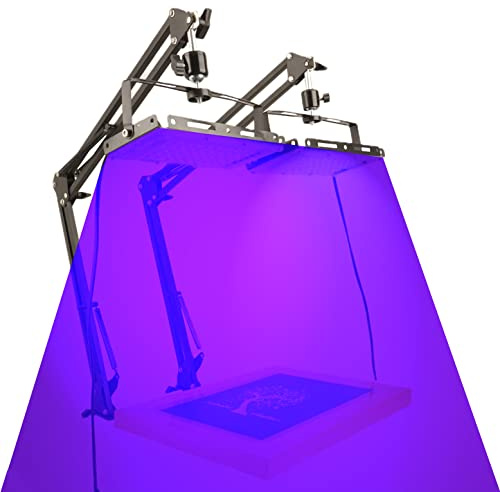 Dorhui - Lot de 2 lampes UV pour sérigraphie, lampe LED UV d'exposition totale de 50 W et support de lampe pour cyanotypes et kit d'émulsion photographique