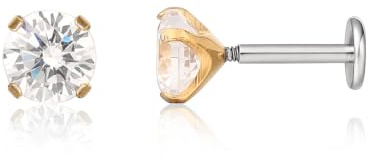 Limerencia 18G Tragus Piercing Titanio, 2 Piezas Médico Labio Piercing Labret Enchufe Hipoalergénico Hélice Perforación Del Oído para El Ombligo Lengua Ceja Labio Tabique Nariz Perforación Del Oído.