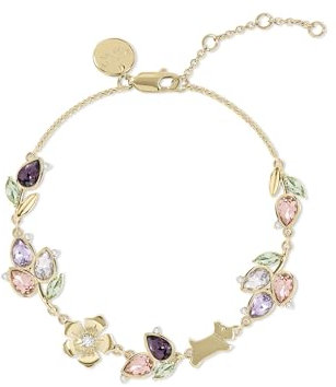 RADLEY Women's Gold Plated Floral Leaf Stone Set Charm Bracelet RYJ3376S
