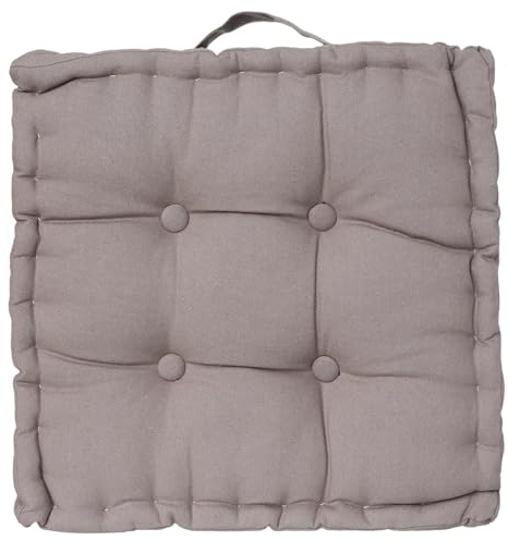 TIENDA EURASIA - Cojines para Sillas de Terraza | Cojín de Suelo Acolchado de Algodón con Asa | Medida 40 x 40 x 8 cm | Ideal para Sillas, Bancos, Palets, Suelo. (Gris)
