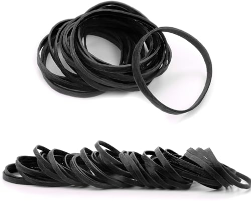 100 anelli in gomma 100 * 5 mm elastico gomma elastici larghi rotondi di gomma grandi elastici in caucciù per ufficio casa scuola (nero)