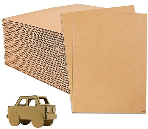 30 pezzi di cartone ondulato, formato A4 (210 x 297 mm), spessore 3 mm, per bricolage, pittura, modellazione, artigianato