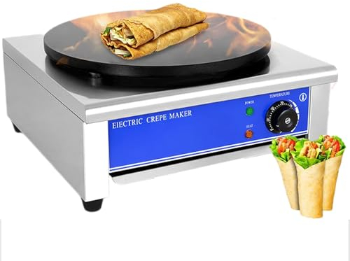 Crepiera Commerciale, Crepiera Elettrica Con Indicatore LED, Elemento Riscaldante 2800 W E Controllo Preciso Della Temperatura, Superficie Di Cottura Antiaderente E Facile Da Pulire, Per Pancake