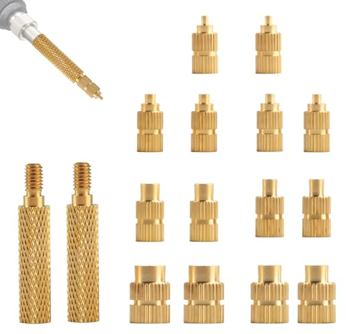 Juego de puntas de inserción de calor, 16 piezas M2 M2.5 M3 M4 M5 M6 M8 Puntas de soldador para insertos roscados para piezas de impresora 3D compatibles con Weller SP40NUS/Hakko FX-888D/900M/T18,