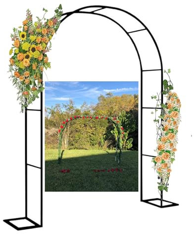 Arche De Jardin En Métal, Arceau À Rosiers Treillis, Résistant Aux Intempéries, Pilier De Rose D'arc De Treillis D'arcs De Rose De Treillis, Cadre De Soutien pour Plantes Grimpantes(Black,1.4x2.3x0.4m