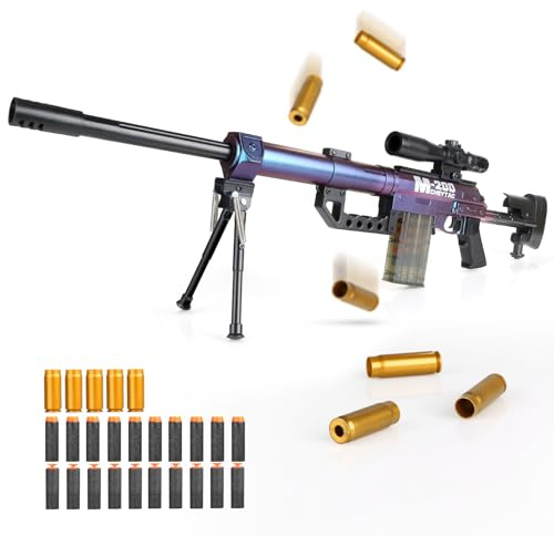 Pistolet Jouet pour Enfants, Pistolet Jouet Electrique avec kit Daccessoires, Mitraillette Enfant Sniper Blaster Gun en Mousse pour
