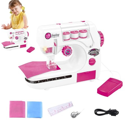 Samuliy Children's Sewing Machine - Adults & Kids Sewing Machine Toys for Pretend Play & Arts & Crafts, Ages 8-12