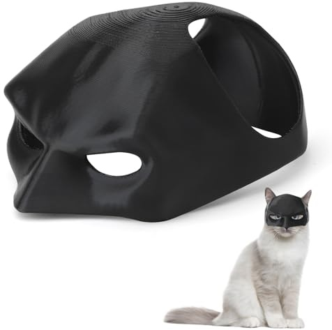 HENGEBIRD Maschera per gatti Batman, generica Batcat, 3D, divertente, colore nero, costume animale domestico, Halloween o divertimento quotidiano (10 cm, circonferenza}