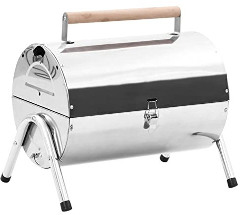 Brokky Barbecue da Tavolo Portatile in Acciaio Inox con Doppia Griglia|Griglia BBQ carbonella in Acciaio Inox