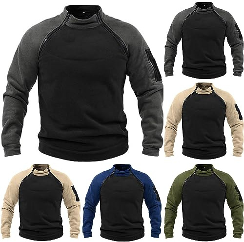 Vestes d'hiver en Polaire pour Homme Chaud sans Capuche pour des Sports Manteau Veste Tactique Militaire d'automne Le Travail et Le Loisir