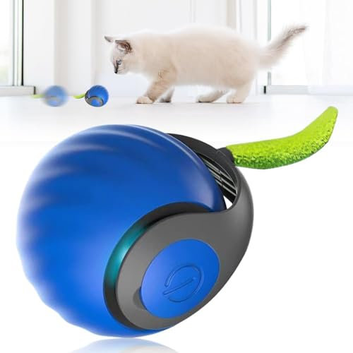 Gahwa Speedy Tail 2.0, 2025 New Speedy Tail Katzenspielzeug, König des interaktiven Katzenspielzeugballs, Automatisches Katzenspielzeug, lindert Ängste (Blau-1)