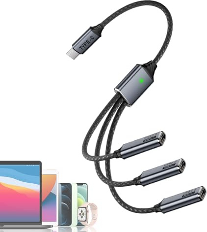 Multikabel Laddningskabel | USB/Type-C Multiladdningskabel,Bilinteriör Tillbehör För Elektronik Enheter Inom Fordon Mobil Camping