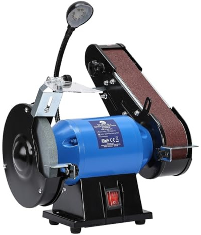 350W Electric Bench Grinder & Sanding Belt LINISHER Metal Wood Sander 6 Wheel