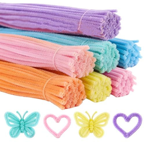 ZZHBOO 100 Pezzi Bastoncino Tortuoso DIY, Scovolini Morbidi in Peluche Multicolore per Bambini, Materiali Artistici e Lavoretti Creativi Fai da Te