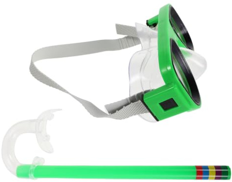 Lunettes de Plongée pour Garçon et Filles avec Tuba, Ensemble 1 Set Vert | Ps et Silicone, Anti-fuite et Confortable, pour Piscine et Océan, Adapté aux Jeunes Nageurs