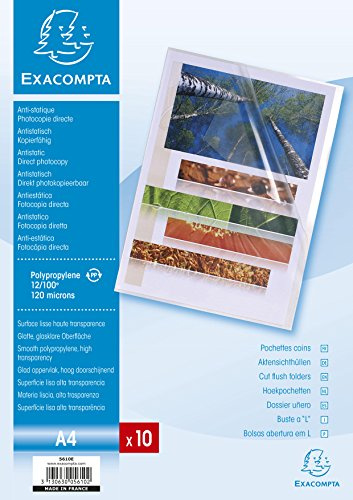 Exacompta 5610E - Bolsa de 10 dossiers, A4, transparente