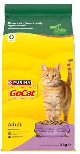 GO-CAT Adult Chicken and Duck Dry Cat Food 2kg (Pack of 4)