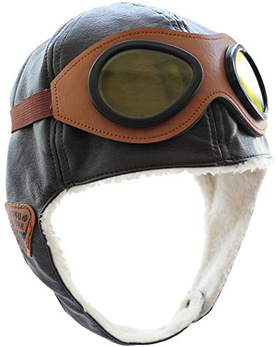 Happy Will Pilot Hat for Kids, Danny Go Hat, Bomber Hats for Boys – Amelia Earhart Aviator Dress-Up for Girls Fleece Warm Cap with Earmuffs, Ranger Green