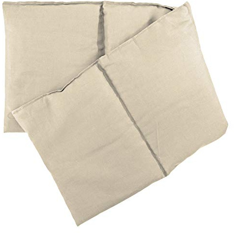 Cuscino con semi di colza 60x20cm. Cuscino termico riscaldabile e impacco freddo con tessuto. (Contone biologico, ecru naturale, diviso en 4 compartimenti)