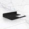 tradeNX Toilettenpapierhalter mit Ablage – Edelstahl schwarz 27cm - WC Rollenhalter zum Kleben/Ohne Bohren - 27 x 12,5 x 4cm